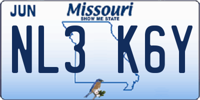 MO license plate NL3K6Y