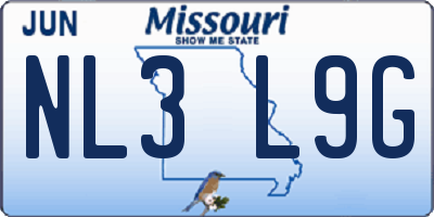 MO license plate NL3L9G