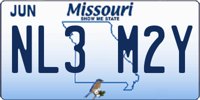 MO license plate NL3M2Y