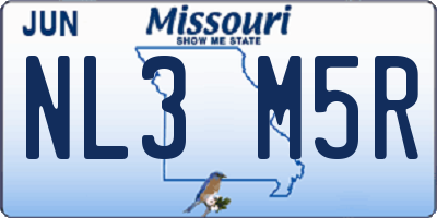 MO license plate NL3M5R