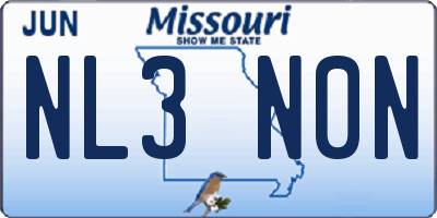 MO license plate NL3N0N