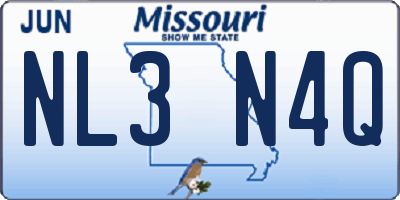 MO license plate NL3N4Q