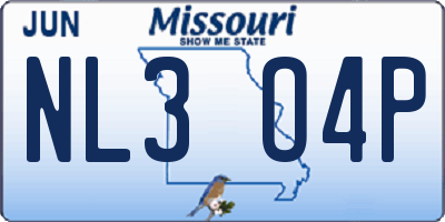 MO license plate NL3O4P