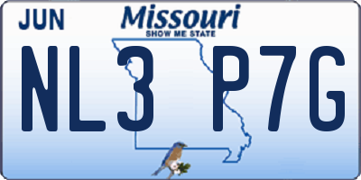 MO license plate NL3P7G