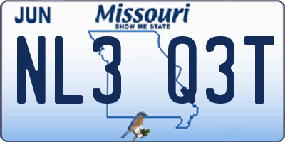 MO license plate NL3Q3T
