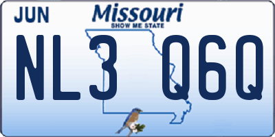 MO license plate NL3Q6Q