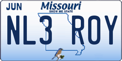 MO license plate NL3R0Y