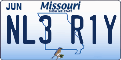 MO license plate NL3R1Y