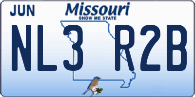 MO license plate NL3R2B