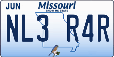 MO license plate NL3R4R