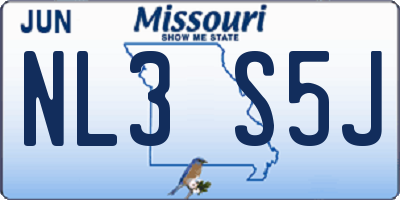 MO license plate NL3S5J