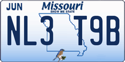 MO license plate NL3T9B