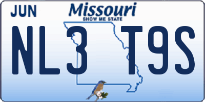 MO license plate NL3T9S