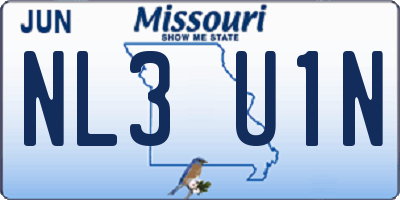 MO license plate NL3U1N
