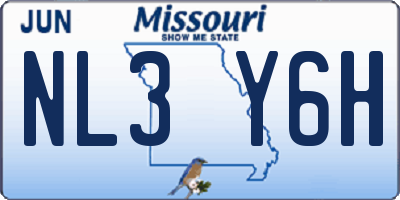 MO license plate NL3Y6H
