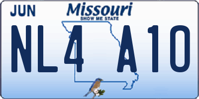 MO license plate NL4A1O