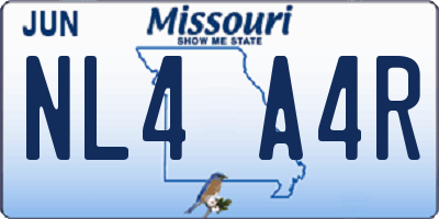 MO license plate NL4A4R