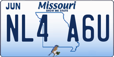 MO license plate NL4A6U
