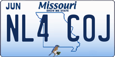 MO license plate NL4C0J