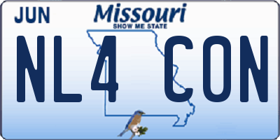 MO license plate NL4C0N