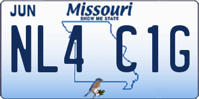 MO license plate NL4C1G