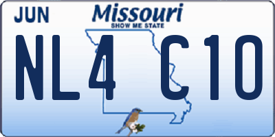 MO license plate NL4C1O