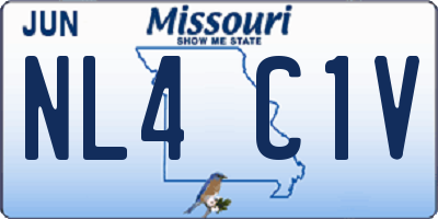 MO license plate NL4C1V