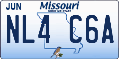 MO license plate NL4C6A