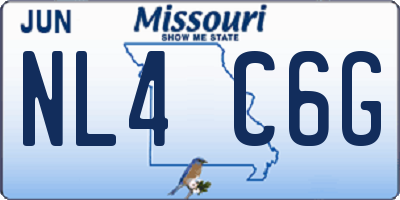 MO license plate NL4C6G