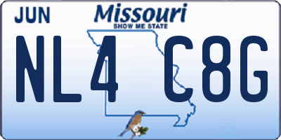 MO license plate NL4C8G