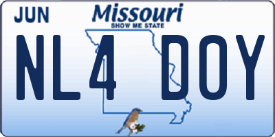 MO license plate NL4D0Y