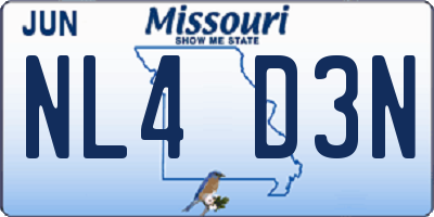 MO license plate NL4D3N