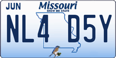 MO license plate NL4D5Y