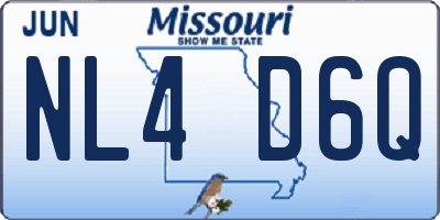 MO license plate NL4D6Q