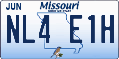 MO license plate NL4E1H