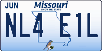 MO license plate NL4E1L