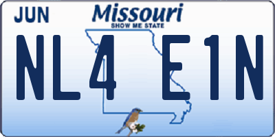 MO license plate NL4E1N