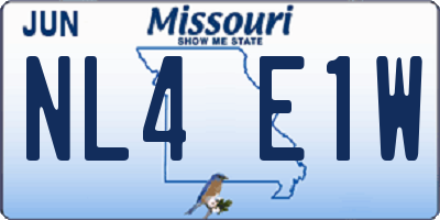 MO license plate NL4E1W