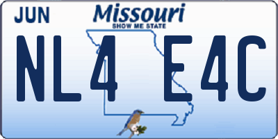 MO license plate NL4E4C