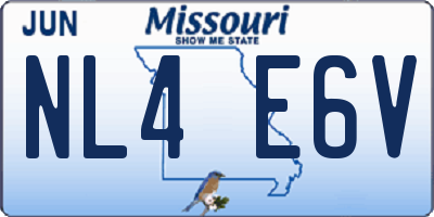 MO license plate NL4E6V