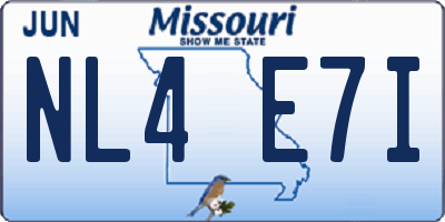 MO license plate NL4E7I