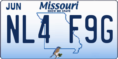 MO license plate NL4F9G