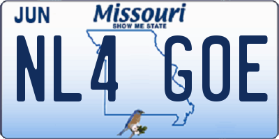 MO license plate NL4G0E