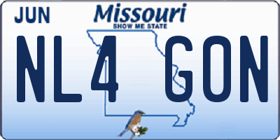 MO license plate NL4G0N