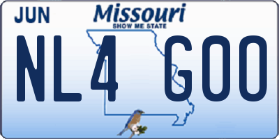MO license plate NL4G0O