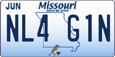 MO license plate NL4G1N