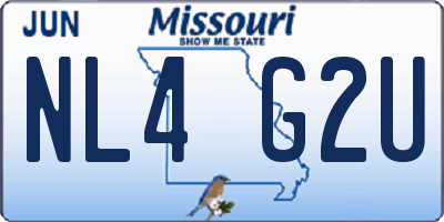 MO license plate NL4G2U