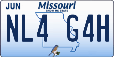 MO license plate NL4G4H
