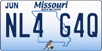 MO license plate NL4G4Q
