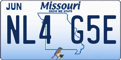 MO license plate NL4G5E